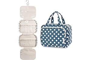 Narwey Bolsa de Aseo Bolsa de Maquillaje de Viaje Organizador de Cosmético para Mujeres y Niñas (Lunares(Mediano))