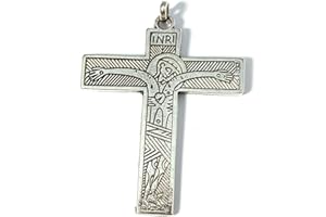 Croce di itinerante Camino Neocatecumenale. De Bussy Ciondolo a Forma di Croce, cammino neocatecumenale, in Metallo Bagno Argento Sterling 925m