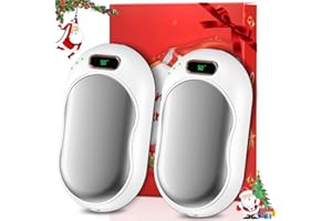 OGVDOE Scaldamani Ricaricabile, 5000mAh Scaldamani Elettrico Portatile Riutilizzabile 3 in 1 Scalda Mani Tascabili 3 Livelli di Temperatura Riscaldatore Tascabile con Torcia e Power Bank