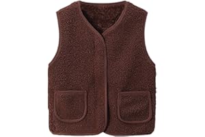 GENERISCH Teddy Fleece Weste Kinder Baby Weste Mäntel Winter Fleece Jacken Armellos Fellweste - Winter Jungen Mädchen Flauschig Weste Mäntel Atmungsaktive Vest Jacke Weste Mäntel Fleeceweste Kinder
