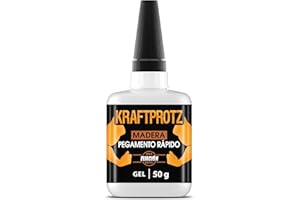 ARKA Pegamento gel para madera y manualidades – KRAFTPROTZ 50 g XXL – superadhesivo extrafuerte, transparente y resistente al agua – secado rápido – ideal para muebles, parquet, corcho y bricolaje