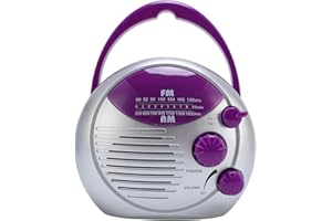 VBESTLIFE IPX4 Water Proof Shower Radio, AM FM Portable Radio with Clear Sound, for Bathroom, Kitchen, Outdoor, Battery Powered