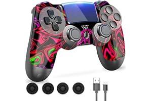 Roseason Play4 Joystick, Compatible with Play4/Slim/Pro, Replacement for Play4 Controller, Joystick per Pa4 con Batteria da 1000 mAh, Sei Assi, Vibrazione, Pannello Touch