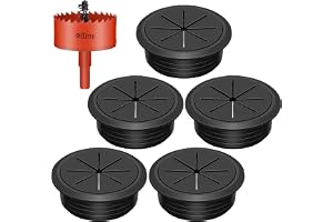 Swpeet 6pcs 2,4 tum (60mm) Gummi Skrivbord Grommet med hålsåg, Flexibel kabel Grommet, Skrivbord kabel hålskydd, hålskydd, le