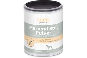 GRAU - El Original - Cardo Mariano 100% Puro en Polvo, Protege el hígado, contribuye a la regeneración Celular, Pack Individual (1 x 225 g), alimento complementario para Perros