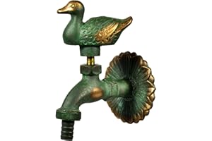 VARIOSAN Robinet Nostalgie "Canard" 11213, 1/2", Effet laiton patiné, longue distance au mur, grande rosace murale