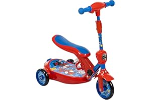 Huffy Spiderman Age 3+ and His Amazing Friends Electric Bubble Scooter for Kids 3+, Removable Seat, 2mph Safe Speed, Indoor Use, red