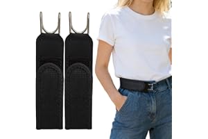 YONUARET 2 Stück Gürtel Ohne Schnalle Für Herren Damen, Elastischer Gürtel Taktischer Gürtels Mit Metallhaken Schnallenloser Unisex Unsichtbarer Taillengurt, Für Männer Und Frauen Beruf Freizeit Business