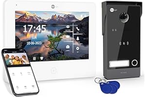 NEO LIGHT Neolight Videocitofono WiFi 2 Fili RFID Video Citofono Smart con APP Monitor Interno Full HD 7 Pollici Touch Screen Telecamera a Colori Full HD Notifica push APP
