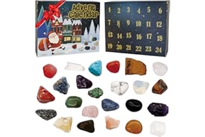 TECKZOON Calendario Adviento 2025 Minerales, Calendario de Cuenta Regresiva de 24 Días Navidad con Piedras Preciosas y Cristales Natural, Regalo para Niñas, Niños, Mujeres y Adulto