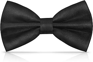 PROPOG Papillon da uomo, regolabile, papillon classico, tinta unita, pre-annodato, per bambini, per feste e matrimoni