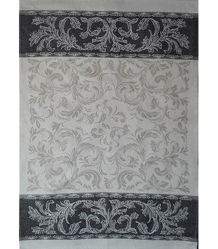 KRACHT Geschirrtuch Halbleinen Paisley Blau 50x70cm - Jacquard Gewebe