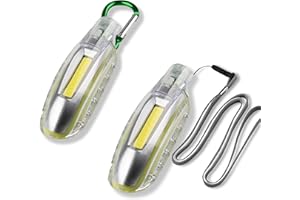 ALTIMOD 2 Pack Emergency Survival Whistle with Carabiner Lanyard LED COB Flashlight for Self Defence Hiking Gear Camping Equipment Outdoor Hiking Bushcraft Boating Hunting Work Gift