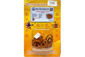 4OUR FAITH Jaipur Gemological Lab Certified 5 Mukhi Rudraksha Mala For Men/Women Wearing (5Mm, Rare Small Bead Size, Neck Length, 108+1 Beads, 34 Inches) - 100% Natural Brown Rudraksha Beads - Pack Of 1