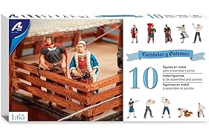Artesanía Latina - Set de 10 Figuras en Metal - Modelo 22411F, Escala 1:65 - para Maquetas de Barcos Galeones y Carabelas