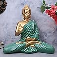 The Advitya Polymarble Meditating Buddha/Buddh/Gautam Buddha Statue Lord Figurine/Idol/Murti Gift Items Showpiece for HomeDecor Decoration Gifting (Sea Green - 14 inch)