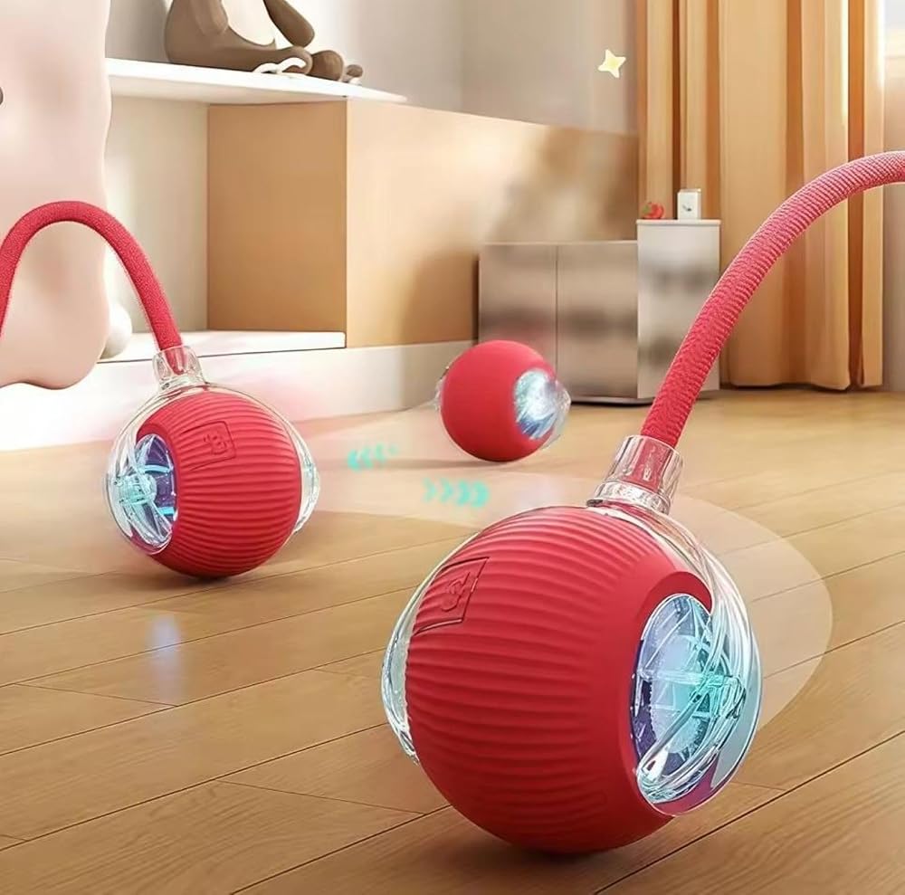 Busstier Akıllı Kedi Oyuncağı, Otomatik Yuvarlanan İnteraktif Top, Hareketli Kuyruk, USB Şarjlı, LED Işıklı, 3 Oyun Modu, Evcil Hayvanlar İçin Eğlenceli Oyuncak