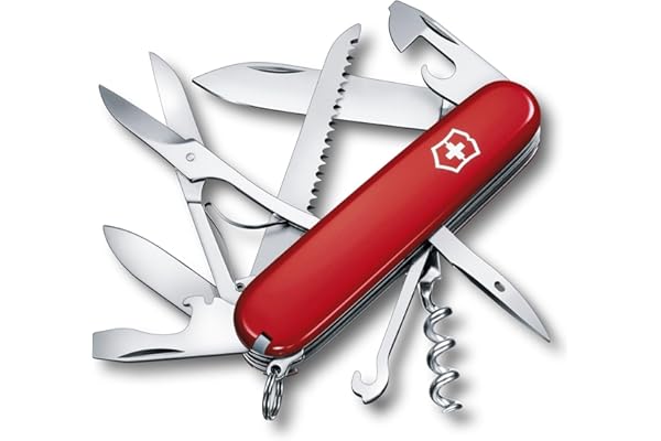 Victorinox, Huntsman, Couteau de Poche Suisse, Multifonction, Léger, 15 Fonctions, Grande lame, Tire-bouchon, Ouvre-boîtes