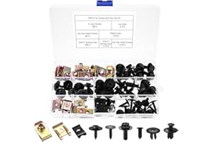 FEBBYA Grapas Coche,72 PCS Tornillos Coche y U Clips de Grapas,Tornillos Automotrices y Clips de Tuerca en U para Autos,Fijación de Parachoques para Guardabarros de Carrocería y Bandeja Inferior de Rueda
