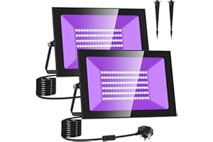 Lightasea 100W UV Black Light, Ultraviolet Floodlight Outdoor LED UV Light 385-400nm IP66 Waterproof Stage Light Decoration Lighting for Fluorescent Party, Disco, Halloween, Bar, Christmas, Aquarium