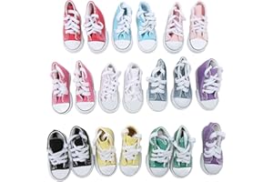 HZTYYIER 10 Pairs 1/3 Doll Canvas Shoes 3.0 Inches Long Assorted Colors Anti Slip Doll Boots Dollfie Sneakers Gift Set