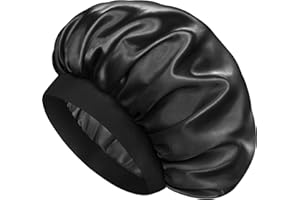 Doitory Satin Silk Bonnet for Sleeping, Double Layer Silk Sleep Cap for Men & Women, Soft Satin Lined Bonnet for Curly Hair