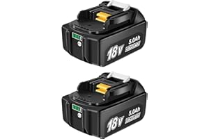 VOLT1799 BL1850B 2Bateria para Bateria Makita 18V BL1850B BL1850 BL1860 BL1840B BL1840 BL1830B BL1830 BL1835 BL1845 LXT-400 con indicador LED+ 3 cepillos