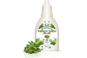 Herbal Magic's Pure and Natural Panch Tulsi Drops-Extract of Five Types of Holy Basil - Shyam,Shwet, Sursa,Nimbu &VanTulsi-Most Revered in Ayurveda-Liquid/Drops 30ml (Pack of 1)