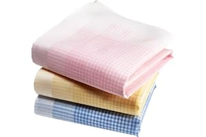 Vivienne et Merlin Taschentücher Damen Premium 100% Baumwolle 35cm x 35cm 3er Pack Muster P01