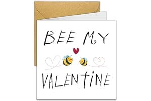 DEDIMI Funny Valentines Card Girlfriend | Cute Bee my Valentine Valentine’s Day Card for kids boyfriend Wife Husband Him Her Anyone | Nice Cute Luxurious Card to the one I love | Size 15cm x 15 cm