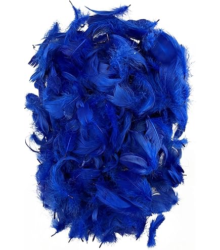 100 Piume D'Oca Naturali Blu Reale | Per Craft, Abbigliamento E Decorazioni, 15-20 Cm