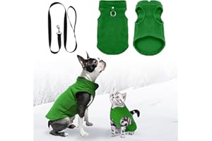 FFTANXS Maglioncino cane,Maglioncini per cani,maglioncino cane taglia piccola,cappotto cane,Cappottino cane taglia piccola con anello a D,Vestito cane taglia piccola per cani di piccola(Verde,XL)