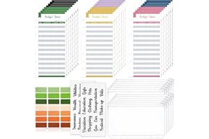‎TAOPE TAOPE Zubehör für Budgetordner A6 Größe, ​Ordnertaschen Kunststoffordner Reißverschlussordner Wasserdichter 6-Loch-Reißverschluss Lose-Blatt-Beutel & 24 Budgetblätter & Aufkleber-Set für Karten