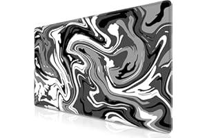 Abetcabe Gaming Mauspad XXL, Mousepad 900 x 400mm, Fluid Art Mauspad groß Vernähte Kanten WassXerdicht Anti-Rutsch für PC, Laptop Verbessert Präzision und Geschwindigkei