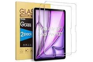 SPARIN 2 Pièces Protection Écran en Verre Trempé pour iPad Air 13 pouces M3 2025 / M2 2024 / iPad Pro 13 M5 2025 / M4 2024, Film vitre Protection écran, HD Clair Transparent, Dureté 9H Glass