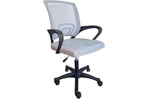 Ecarla Bürostuhl Schreibtischstuhl Ergonomisch Kinder Jungen, Drehstuhl mit Armlehne, hefsessel Wippfunktion, Höhenverstellbar, Netzbespannung, Grau (GRAU)