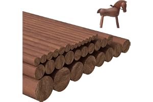 32 stycken valnötspluggstavar, runda stavar i olika storlekar, 150 mm långa valnötsträstavar, träsnideriblock, runda trästavar för modelltillverkning, hemmafixare och pysseltillbehör