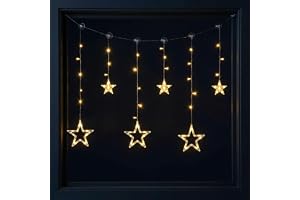 Spetebo LED stjärngardin 100 x 80 cm – 63 LED varm