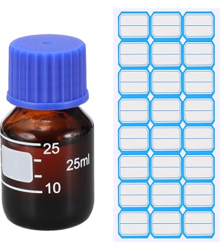 Produktbild von GL45 Medienspeicherflaschen – 25ml Bis 1000ml, Rund, Mit Blauem Schraubverschluss, PP-Ausgießring & Silikondichtung, Inkl. Aufkleber