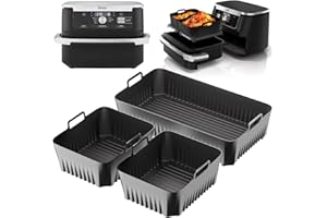 ZOUWEL Heißluftfritteuse Zubehör für Ninja Af500DE 10,4L, Silikonform für Heißluftfritteuse 3 Stück Air Fryer Silikonmatte, Ninja Airfryer Zubehör