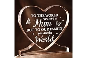 Juratar Gifts for Mum, Best Mum Gifts from Daughter Son, Heart-Shaped Acrylic Plaque Mum Birthday Gifts, Mummy Gifts, Presents for Mum, Gifts for Mum on Her Birthday, Christmas Gifts