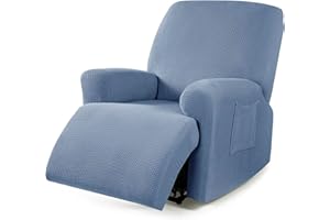 ZEAINK Funda de Sillon Relax Reclinable 4/6/8 Piezas, Elástica Jacquard Fundas de Sofá 1/2/3 Plaza con Bolsillos Laterales, Extraíbles y Lavables Antideslizante Fundas para Sillón Reclinable Relax ( Color :