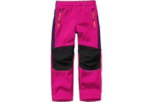 yeyity Kinder Softshellhose Skihose Gefüttert Cargohose Wasserdicht Thermohose Jungen Mädchen Schneehose Winter Outdoorhose Wanderhose