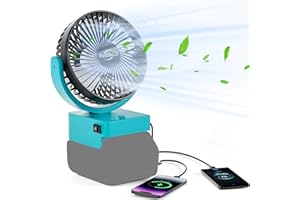 ThagBrco Portable Cordless Fan Compatible For Makita 18V Battery- Cordless Fan, Brushless Motor With USB A+C Fast Charging For Camping Workshop and Construction Site(No Battery)