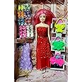CREATURE Pretty Doll for Girls | Cute Foldable Doll | Beautiful Doll Cute Doll Set for Girls Kids | Doll with Shoes & Fashion Accessories Kit Play Set (CRE-DOLL-05-RED) (RED)