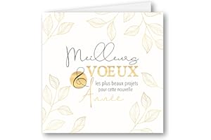 Editions Cely Bonne Année 2025 - Lot de 5 Cartes de voeux professionnelles - Format carnet 15x15cm - avec enveloppes (Blanc)
