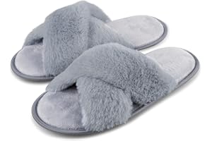 LARGERED Zapatillas casa Mujer Deslizadores Peludos para Mujer,apatillas mullidas con Plantillas Suaves y acogedoras de,Zapatillas para casa Interior y Exterior