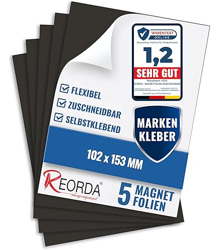 Magstick 3-delige set magneetfolie in DIN A4 | zelfklevend, naturel bruin zwart | voor knutselen | voor foto afbeelding motief ponsen koelkastmagneet leraar | doe-het-zelf | mag002