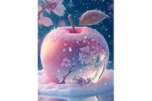 MXJSUA 5D Diamond Painting Kits for Adults,Crystal Apple DIY Diamond Art Kits Full Round Drill Diamond Painting Kit for Kids Beginners, Crystal Picture Gem Art for Home Wall Decor 30x40cm