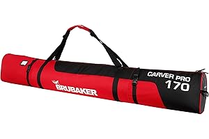 BRUBAKER ‘Carver Pro’ - Housse à Skis rembourrée pour 1 Paire de Skis et Bâtons - 170 cm ou 190 cm